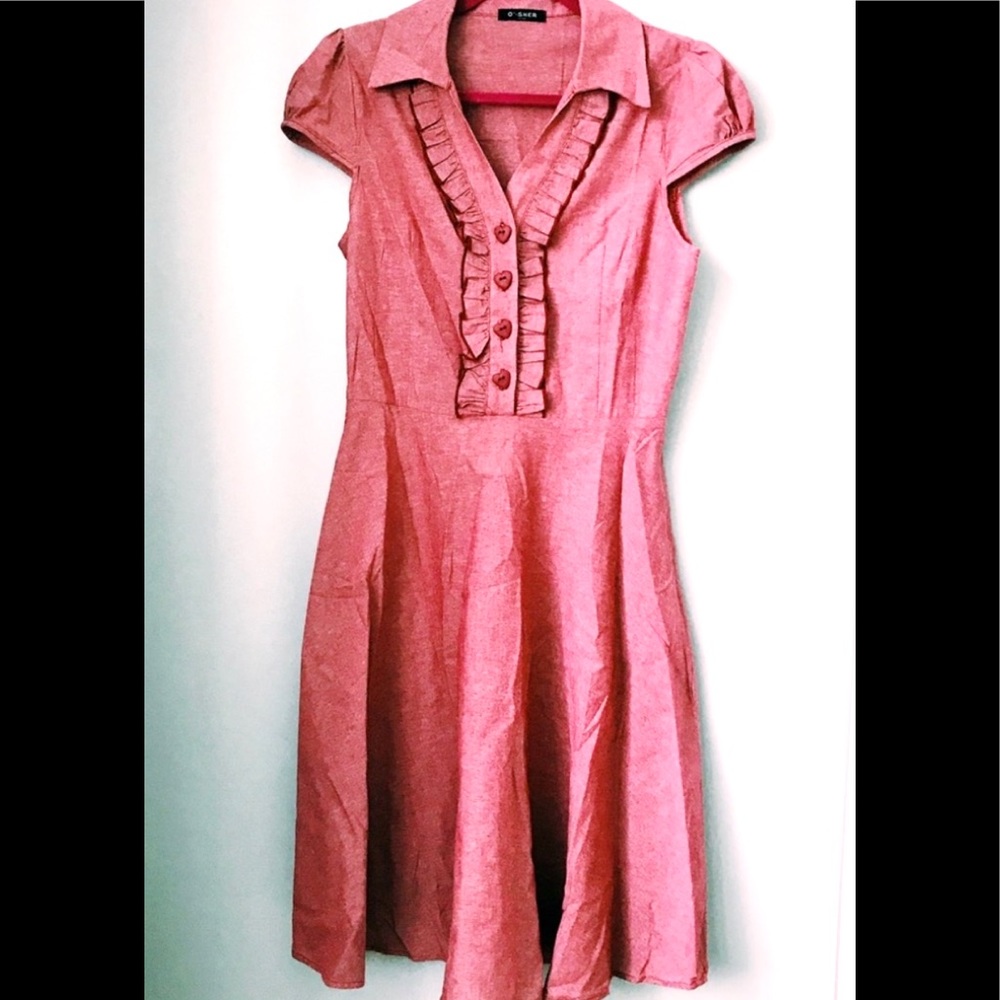 Red Retro Sweethearts Dress SZ- Small